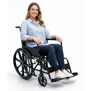 Silla de Ruedas Manual Plegable Ligera con Estructura de Acero Resistente, Asiento Cómodo, Ayuda de Movilidad para Personas Mayores y con Discapacidad - Product Image 3