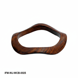 Handcrafted Natural Wood Bangle Organic Wave Shaped Wooden <b>Bracelet</b> <b>Boho</b> Carved Wristband Sustainable Jewelry Gift for Women - Product Image 1