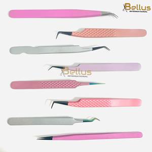 Pinzas para Pestañas Bellus International, Duraderas, con Punta Suave y Agarre de Diamante, Multicolores, de Acero Inoxidable, 12-14 cm, para Pestañas y Cejas - Product Image 4