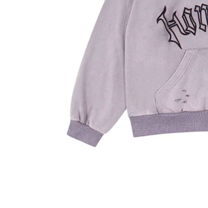 Winter Wear OEM <b>Men</b> Casual Streetwear <b>Clothes</b> Distress Embroidery Hoodie Custom Sweatshirts Pullover <b>Thermal</b> hoodies - Product Image 3