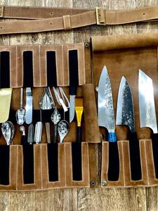 Bolsa Portacuchillos Profesional Hecha a Mano de Cuero Genuino Resistente con Diseño Vintage para Electricistas LKR-0369 - Product Image 3