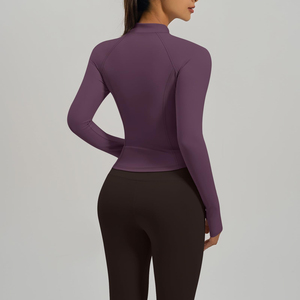 High Quality Women's Quick Dry <b>Yoga</b> <b>Jacket</b> Fashionable Slim Gym Fitness Zipper Breathable Lightweight <b>Yoga</b> <b>Jacket</b> For Women's - Product Image 3