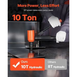 Ensemble de poinçons hydrauliques de 10 tonnes, kit d'outils KO, 6 matrices, outils de perçage de trous de 1/2\" à 2\" pour armoires électriques métalliques, armoires de commutation - Product Image 3