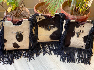 Nueva gran oferta de descuento, bolsos de mano de cuero de piel de vaca, bolsos de mano para axilas para mujer, bolsos de compras de piezas de calavera de toro de alta calidad - Product Image 4