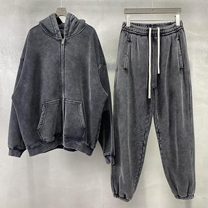 Sudadera con capucha para hombre, estilo streetwear de invierno, con cremallera, lavado ácido, 100% algodón, estampado personalizado, vintage, oversize, precio al por mayor - Product Image 4