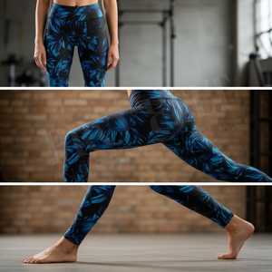Leggings de yoga pour femmes à imprimé floral tendance, séchage rapide, pour la musculation, la gym, la course et l'entraînement, avec effet ventre plat - Grande Vente - Product Image 4