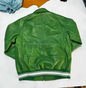 Chaqueta de cuero de oveja auténtica, abrigo de invierno Formal con cuello de plumón y cremallera Original para hombres y mujeres, proceso recubierto ODM - Product Image 2