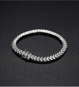 Luxury <b>Iced</b> <b>Out</b> Moissanite Arrow Link Bracelet Gold Silver Paved Stones Hip Hop Statement Wrist <b>Chain</b> Bold Shine - Product Image 5