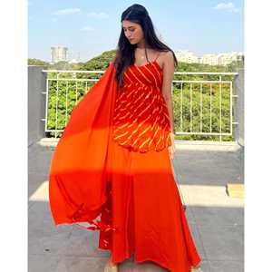 ชุดเซ็ตผ้าชีฟองสีส้มไซส์ XS สายเดี่ยวเลเฮริยา - Product Image 2