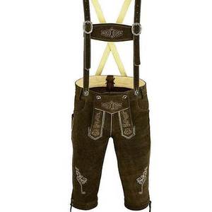 Lederhosen alemán de primera calidad en color marrón oscuro para hombre, ropa para el Oktoberfest, tallas europeas del 46 al 62 - Product Image 1