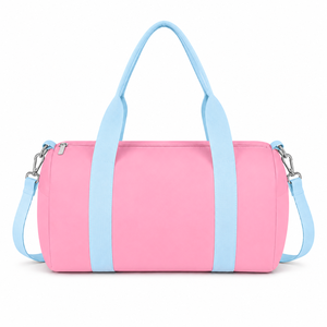 Bolsa de lona personalizada de la hermandad Gamma Phi Delta, azul cielo y rosa, con logotipo bordado, para uso diario, de gran capacidad, de nailon y poliéster. - Product Image 2