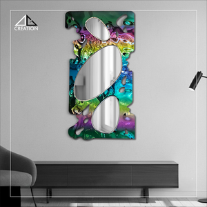 High Quality Stainless Steel Frame <b>Mirror</b> with Durable PVD Coating Multi color hammer Art Decor Anti-Fog for Wedding - Product Image 2