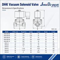 Katup Solenoid Tekanan Negatif Vakum DHK OEM Baja Tahan Karat 304 2 Arah Normal Tertutup untuk Udara/Gas