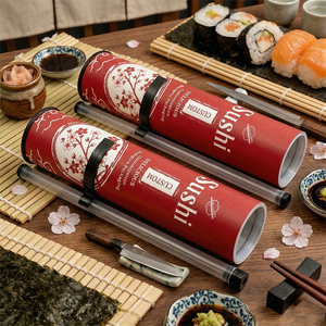 Boîte en tube de papier pour emballage de sushi sur mesure OEM avec couche intérieure anti-graisse - Product Image 4