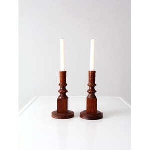 Portavelas de Madera Hecho a Mano, Soporte Redondo para Velas de Madera, Linterna Decorativa Artesanal Marrón para Decoración del Hogar - Product Image 5