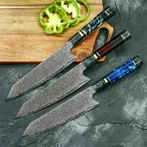Professional 5-Piece Damascus Steel Handmade Chef Kitchen <b>Knives</b> Plastic Handles Drop Point <b>Blade</b> OEM Customizable-MS Enterprise - Product Image 2