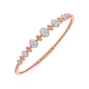 Interlocking <b>Infinity</b> Motif Diamond Link Bangle <b>Bracelet</b> - Product Image 2