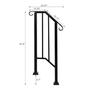 Corrimano in Ferro Nero Opaco per Esterni per Componenti di Scale - Product Image 5