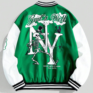 Chaqueta Varsity de Diseño Personalizado Raccoon Sports para Hombre, Manga de Lona, Reversible, Impermeable, Transpirable, Ecológica, Estilo Urbano - Product Image 2