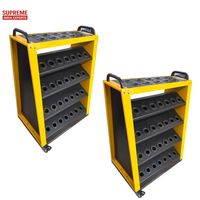 Porte-outil robuste pour chariot à rack avec roues Capacité de 500kg Roues de frein de 100mm pour le stockage d'outils CNC en atelier à usage industriel
