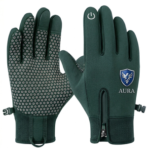 Gants de cyclisme en cuir coupe-vent à écran tactile, imperméables, antidérapants, pour sports d'hiver, unisexes, pour entraînement de fitness en plein air - Product Image 1