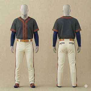 Ensemble uniforme de baseball personnalisé pour homme – Maillot et pantalon à rayures en maille polyester respirante, impression par sublimation, coupe classique, toutes saisons - Product Image 1
