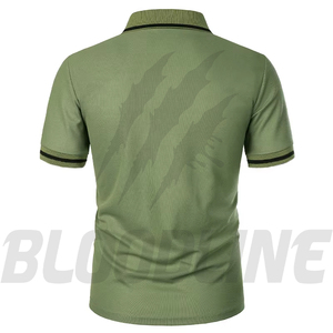 Polo de Manga Corta para Hombre Bloodline, Color Sólido, Tejido de Punto, Secado Rápido, Corte Regular, Marrón - Product Image 6