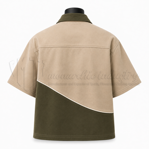 เสื้อเชิ้ตผู้ชายไซส์ใหญ่ แขนสั้น ซิปหน้า ผ้าเนื้อนิ่ม สไตล์ลำลอง ปกคอพับ ผ้าถักสำหรับฤดูใบไม้ผลิ ผ้าฝ้ายออร์แกนิค 100% ระบายอากาศได้ดี - Product Image 2