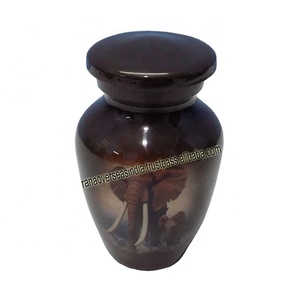 โกศใส่ศพขนาดเล็กรูปช้างน่ารักพร้อมฝาปิดสีน้ำตาลทำจากอลูมิเนียมสำหรับทารก - Product Image 1