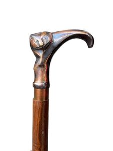 Canne de marche en bois artisanale personnalisée avec poignée en aluminium et embout en laiton massif, style vintage victorien - Product Image 2