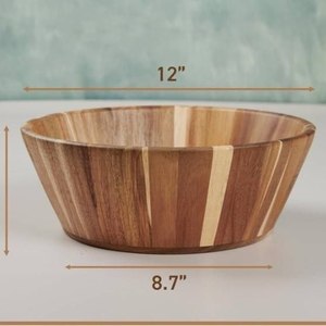 ชามผลไม้ไม้เคลือบอีพ็อกซี่ งานแฮนด์เมด ชามเสิร์ฟไม้ธรรมชาติ ของตกแต่งสไตล์เรียบง่าย ของตกแต่งกลางโต๊ะครัวทันสมัย - Product Image 1