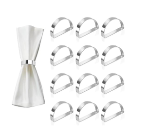 Anneaux de serviette en acier inoxydable, 12 pièces, artisanat de haute qualité, anneau de serviette en acier inoxydable de qualité supérieure, prix imbattable - Product Image 1