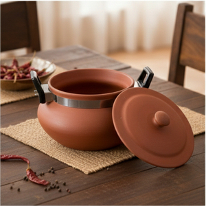 SwamiG TradeX Eco-Friendly Stocked Terracotta <b>Clay</b> Pot with Handles As Cookware Part in Indian Natural <b>Clay</b> <b>Model</b> - Product Image 3