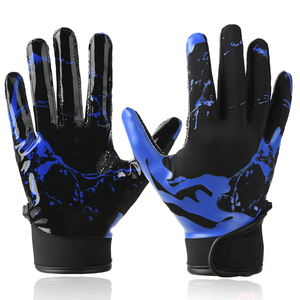 Guantes Personalizados de Fútbol Americano para Receptor, Agarre Adhesivo de Silicona en la Palma, Transpirables, Duraderos, Elásticos, para Deportes al Aire Libre - Product Image 1