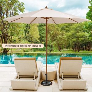 Ombrellone Quadrato da Spiaggia 3m con 8 Stecche in Legno e 3 Altezze Regolabili per Esterni, Villa, Patio, Palestra e Magazzino - Product Image 3