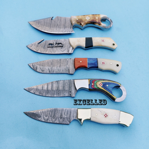 Cuchillo de Caza y Supervivencia de Acero de Damasco OEM Personalizado con Funda de Cuero, Hoja de Grado Industrial con Punta Caída, 10 Pulgadas de Longitud Total - Product Image 2