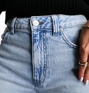 Prix de gros Jeans en denim coupe droite pour femme, couleurs personnalisables, respirant, écologique, personnalisé, style japonais, taille mi-haute, nouveau modèle - Product Image 3