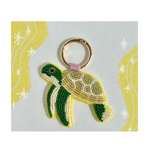 Custom Shape Accepted Keychains Charms for Handbags Wholesale Jewelry Handcrafted Bohemian Beaded Bag Accessories - Product Image 4