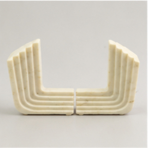 Modern <b>White</b> Banswara Bookends U Shape Home Decor Craft Art Decorative Stand - Product Image 1