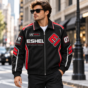 Chaqueta Varsity de Invierno para Hombre, Roja y Blanca, con Piel de Caballo, Botones de Cuerno, Parche de Chenilla Bordado, Venta al Por Mayor, OEM, Precio Económico 2026 - Product Image 4