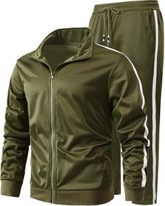 Chándal de Forro Polar con Capucha y Cremallera Verde para Hombre, Ajuste Regular, Color Sólido, Deportivo, Tejido Transpirable, Ecológico, Ropa de Invierno con Bolsillos - Product Image 5