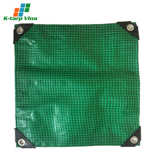 Bâche en maille PE verte transparente, ignifuge, résistante aux UV, imperméable, pour camion, transport de marchandises, découpe industrielle - Product Image 1