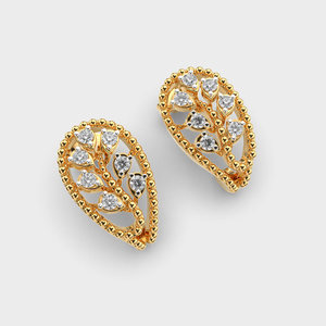 Boucles d'oreilles clous en diamant de laboratoire, or rose/blanc/jaune 14 carats, sertissage griffe, certifiées IGI, bijoux de luxe pour cadeau d'anniversaire ou de fête - Product Image 3