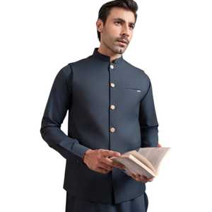 Modern Pakistani <b>Waistcoat</b> Men Stylish Ethnic Vest Formal Occasion Clothing For Wedding Party Celebration Custom Colors Sizes - Product Image 1