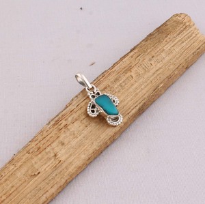 Pendentif en turquoise naturelle, bijoux en argent sterling 925, pendentif en pierre précieuse fait main, style vintage, collier ovale en turquoise bleue - Product Image 5