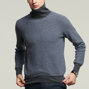 Sweater Long Sleeve Winter New Trend Contrast Color Mosaic <b>Jumper</b> Custom Turtleneck Mens Turtle Neck Sweaters - Product Image 1