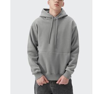 Sudaderas de algodón de rizo francés con logotipo personalizado 100%, ropa de calle de gran tamaño para hombre pesado, sudaderas con capucha lavadas en blanco BD - Product Image 2