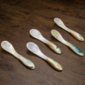 Cuillères à caviar en nacre de haute qualité, finition miroir, ensemble de service de luxe pour restaurant, pour glace, café, sel et œufs - Product Image 3