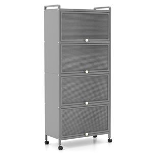 5 Tier <b>Kitchen</b> <b>Storage</b> Baker's Rack with Flip-Up PC Doors - Product Image 4