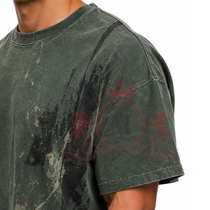 T-shirt décontracté de haute qualité à épaules tombantes, effet soleil délavé, finition lisse et design confortable et tendance - Product Image 6